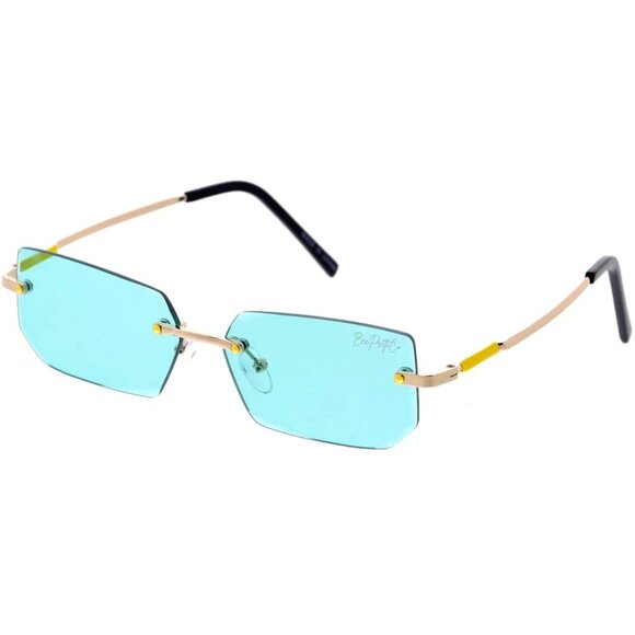 Beez Unisex ColorPop Rimless Sunglasses Vibrant Tinted Lenses Streetwear Chic - Picture 4 of 8